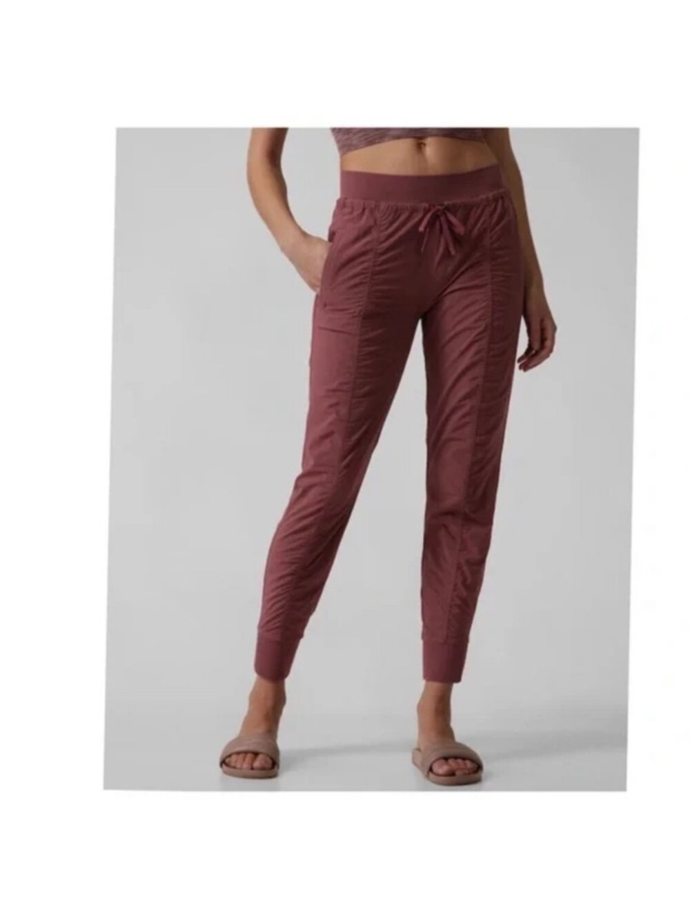 Athleta Attitude II Women's Dusty Rose Drawstring Jogger Pants 14T